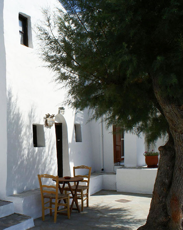 Αυλή με αλμυρίκι